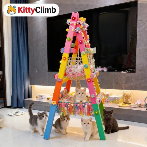 KittyClimb® Sky-High Feline Fortress – Multi-Level Cat Tree with Cozy Nap Nooks & Sisal Scratching Posts | Your Cat’s Ultimate Adventure Playground